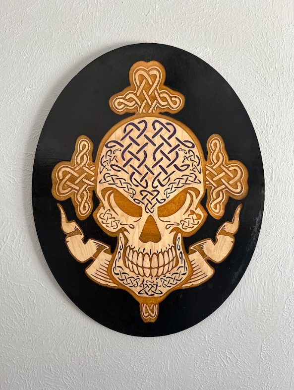 Celtic reaper warrior emblem resin art