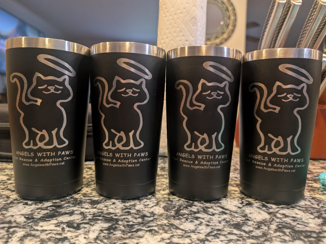 Collection of custom colorful cups