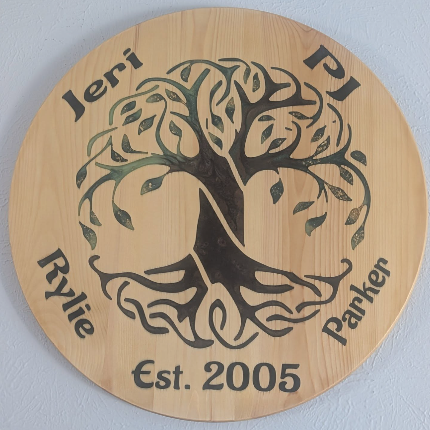 Custom family tree wall art made around a person, place, or moment