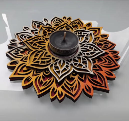 Laser cut tea candle holder