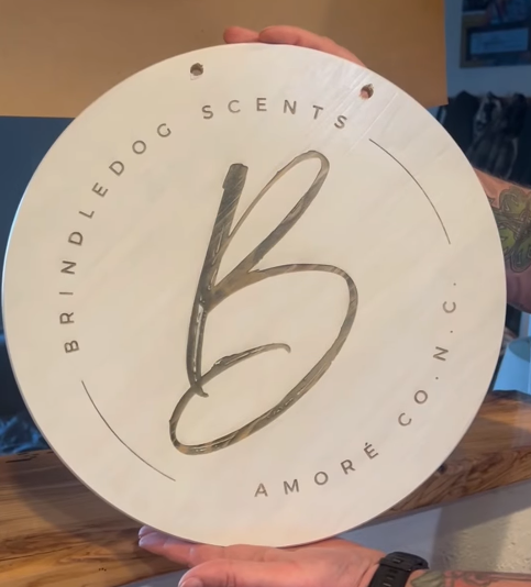 Laser engraved business sign