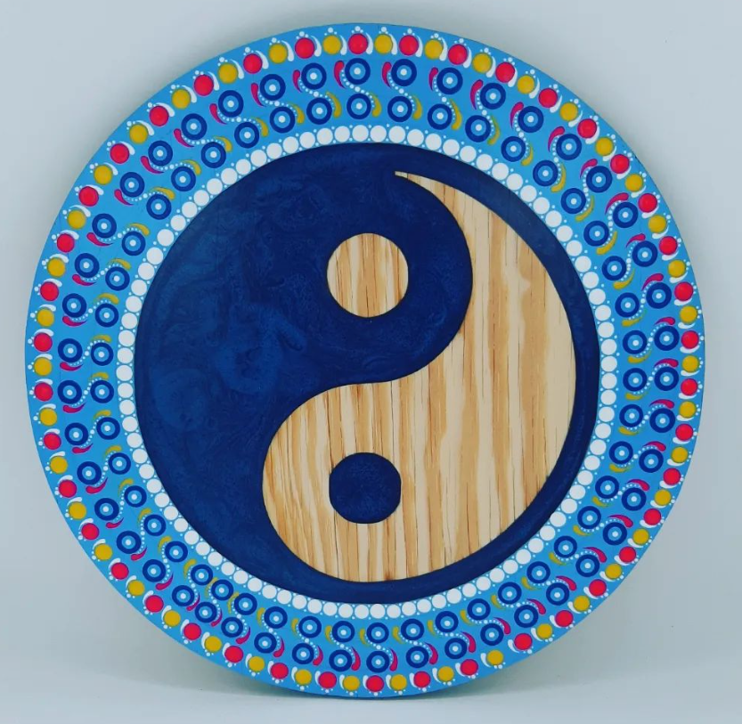 Mandala peace wall art made as a colorful personalized handmade gift
