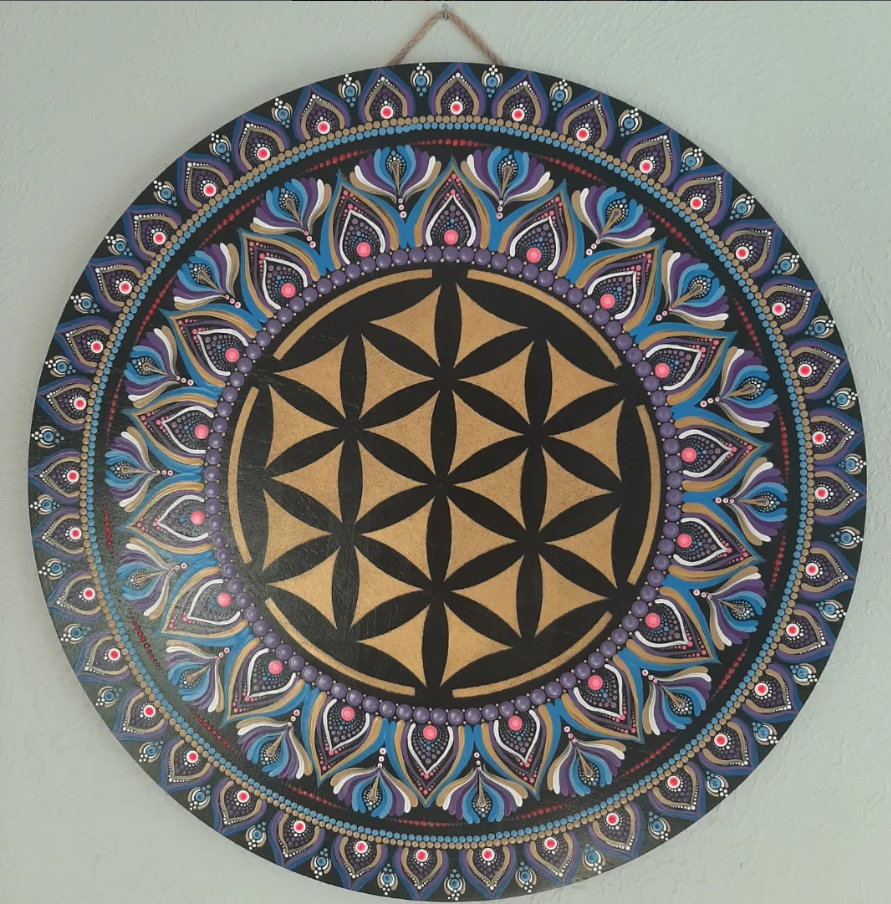 Colorful handmade mandala wall art